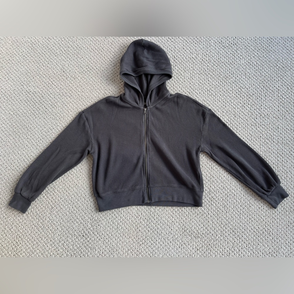AnF Charcoal Grey Waffle Zip-Up